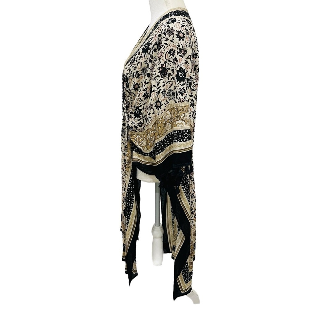 Vince Camuto NWT One/Size Boho Floral Print Coverup Kimono Tassels - Picture 4 of 10